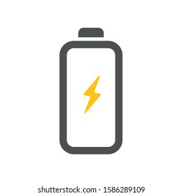 battery vector flat icon. Battery load icon. vector illustration on white background.