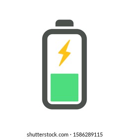 battery vector flat icon. Battery load icon. vector illustration on white background.