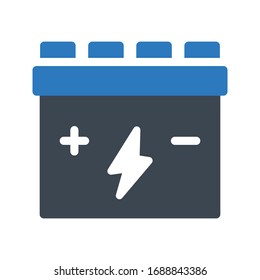 icono de color de glifo vectorial de batería  