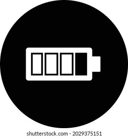 Battery Vector Glyph Inverted Icon Design
