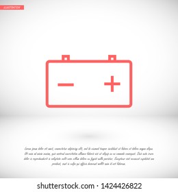 battery vector icon 10 eps , Lorem ipsum Flat design