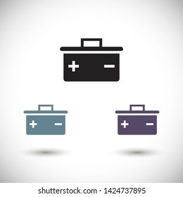 battery vector icon 10 eps , Lorem ipsum Flat design