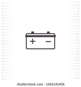 battery vector icon 10 eps , Lorem ipsum Flat design