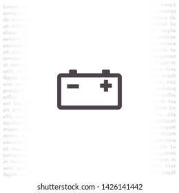 battery vector icon 10 eps , Lorem ipsum Flat design