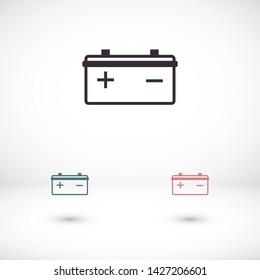 battery vector icon 10 eps , Lorem ipsum Flat design