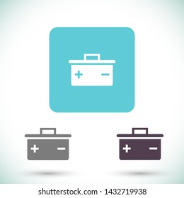 battery vector icon 10 eps , Lorem ipsum Flat design