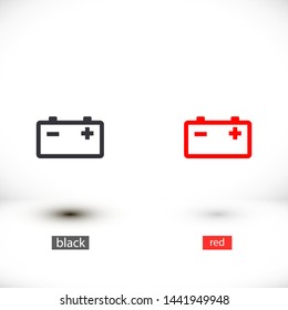 battery vector icon 10 eps , Lorem ipsum Flat design