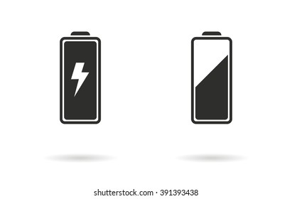 Battery   vector icon. Black  illustration isolated on white  background for graphic and web design.