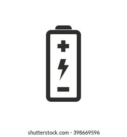 Battery vector icon. Black illustration isolated on white  background for graphic and web design.