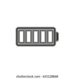 Battery vector icon. Black illustration isolated on white background for graphic and web design.