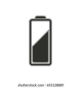 Battery vector icon. Black illustration isolated on white background for graphic and web design.