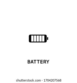 icono del vector de la batería. signo negro de la batería en fondo blanco. icono de batería para web y aplicación