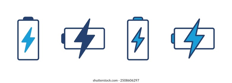 Icono de Vector de batería. nivel de Recargo de batería. icono de carga de batería