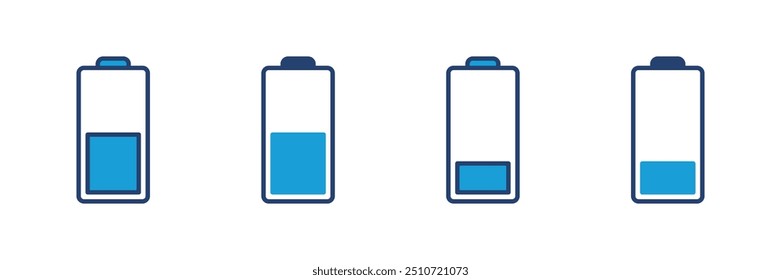 Icono de Vector de batería. nivel de Recargo de batería. icono de carga de batería