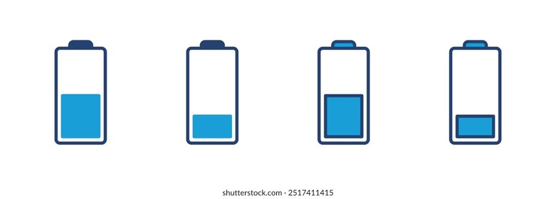 Battery vector icon. battery charge level. battery Charging icon