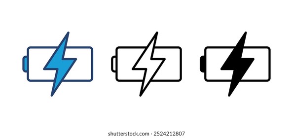 Ícone de vetor de bateria. nível de carga da bateria. ícone de carga da bateria