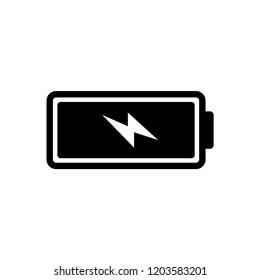 Battery vector icon, charge symbol. Simple, flat design for web or mobile app