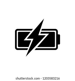 Battery vector icon, charge symbol. Simple, flat design for web or mobile app