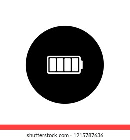 Battery vector icon, charge symbol. Simple, flat design for web or mobile app