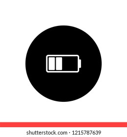 Battery vector icon, charge symbol. Simple, flat design for web or mobile app