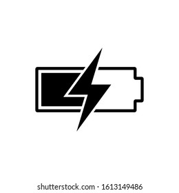 Battery vector icon, charge symbol. Simple, flat design for web or mobile app, accumulator simple icon