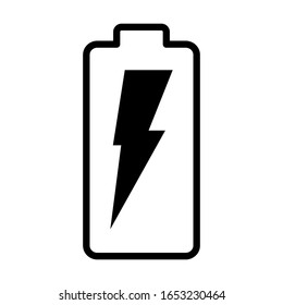 Icono vectorial de la batería, símbolo de carga. Diseño sencillo y plano.