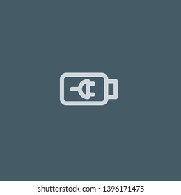 Battery vector icon. Battery concept stroke symbol design. Thin graphic elements vector illustration, outline pattern for your web site design, logo, UI. EPS 10.