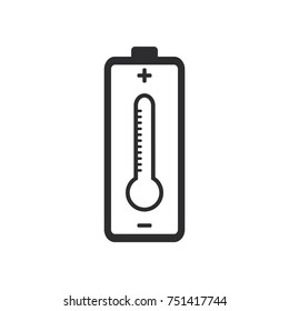 battery vector icon conception with thermometer icon 