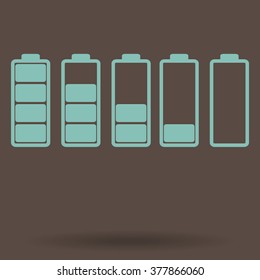 Battery - vector icon, flat design 