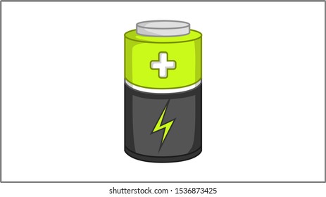 Battery vector icon. Vector flat icon. Power Illustration. Drawing.