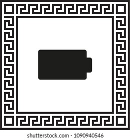 battery vector icon framed with Greek EPS ornament