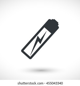 Battery vector icon. Graphic symbol for web design, logo. Gray glyph on a white background. Isolated sign.