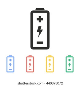 Battery vector icon. Illustration isolated on white background for graphic and web design.