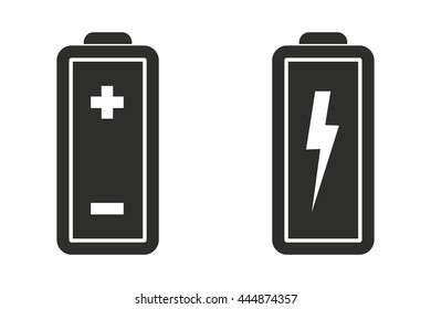 Battery vector icon. Illustration isolated on white background for graphic and web design.