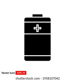 Battery vector icon illustration on white background