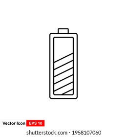 Battery vector icon illustration on white background