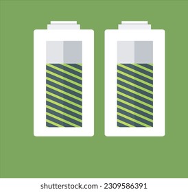 Battery vector icon illustration on green background