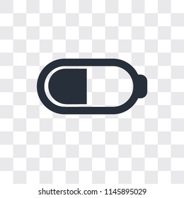 Battery vector icon isolated on transparent background, Battery logo concept