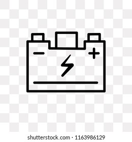 Battery vector icon isolated on transparent background, Battery logo concept