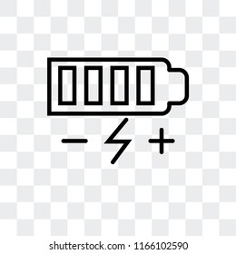 Battery vector icon isolated on transparent background, Battery logo concept