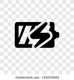 Battery vector icon isolated on transparent background, Battery transparency logo concept