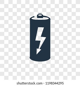 Battery vector icon isolated on transparent background, Battery transparency logo concept