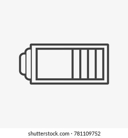 Battery vector icon isolated on light grey background