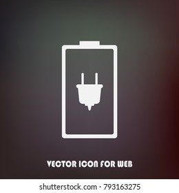 Battery vector icon isolated on color background. Symbols of battery charge level, full and low. The degree of battery power flat vector illustration.