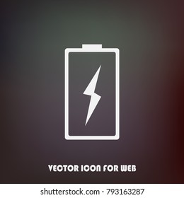 Battery vector icon isolated on color background. Symbols of battery charge level, full and low. The degree of battery power flat vector illustration.