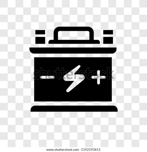 Battery vector icon isolated on\
transparent background, Battery transparency logo\
concept