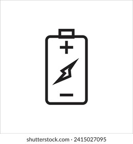 plantilla de línea de icono del vector de batería