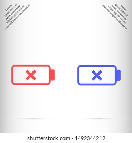 battery vector icon , Lorem ipsum flat design