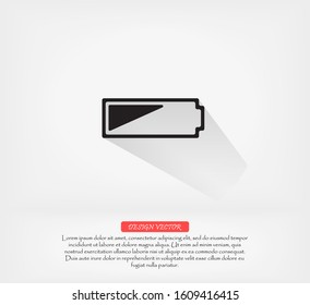 Battery vector icon , lorem ipsum Flat design