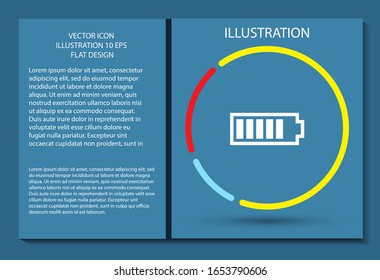 Battery vector icon , lorem ipsum Flat design